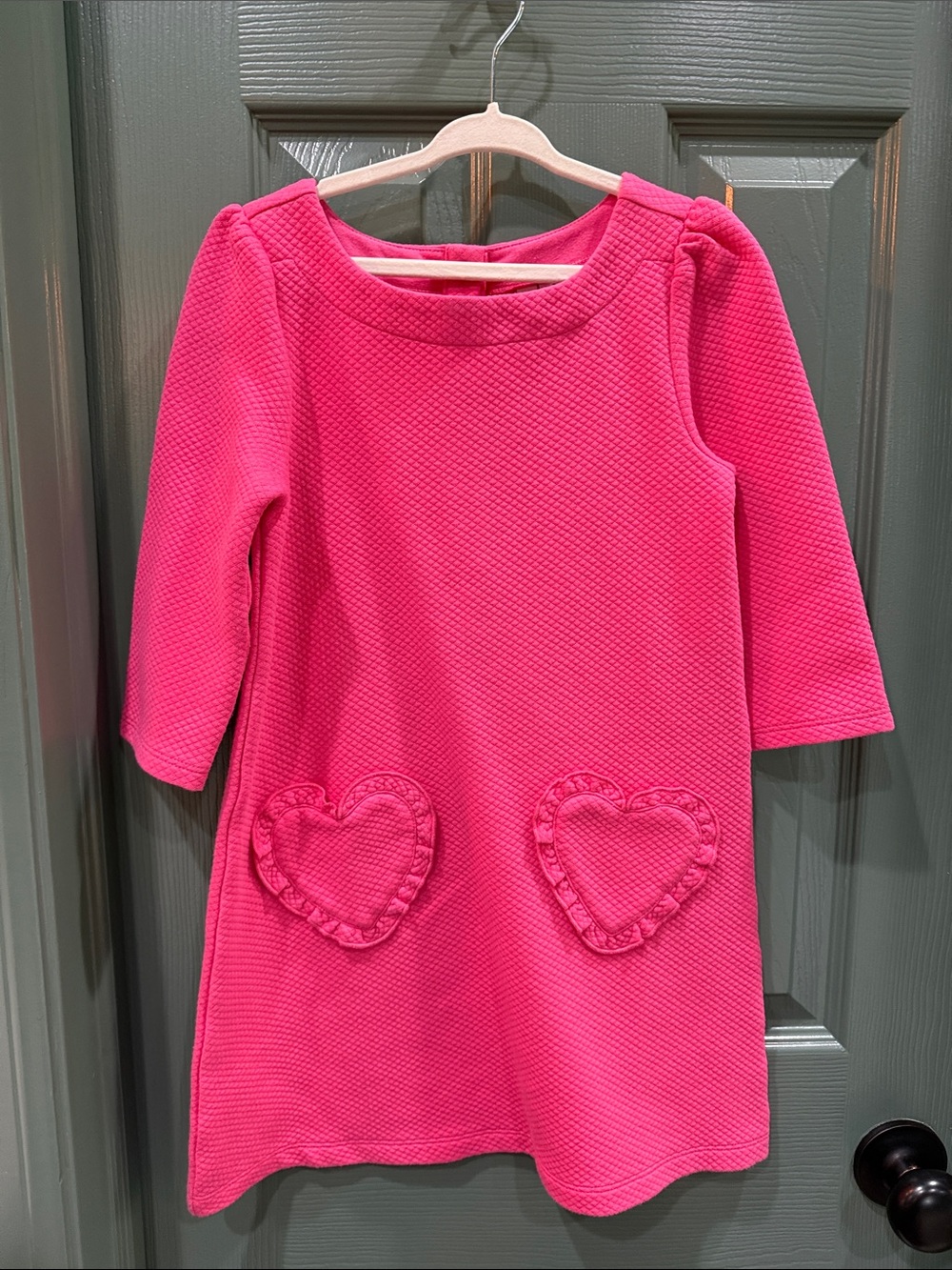 Janie and Jack Girls' Hot Pink Heart Pocket Dress